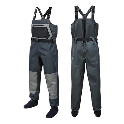 Factory Price in Stock 3 Layer Uninsulated Breathable Waders Sockfoot Best Breathable Waders Fly Fishing Hunting Chest Waders