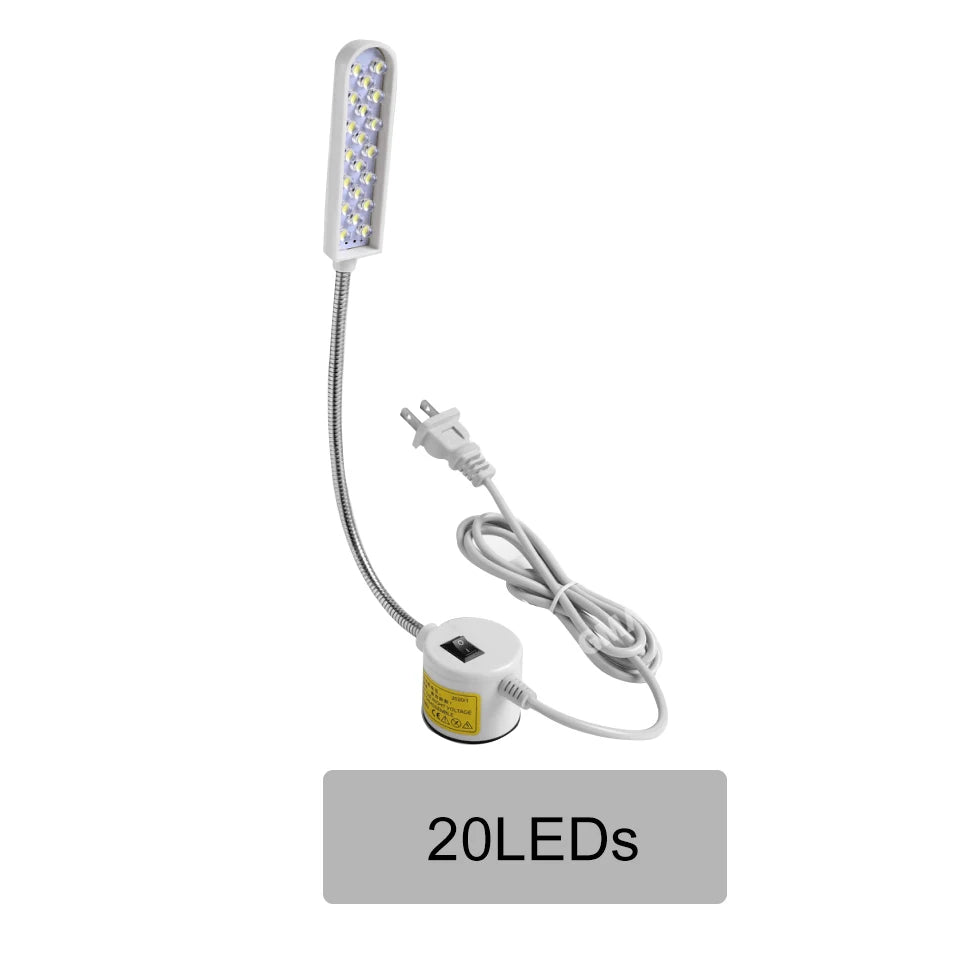 Dimmable Sewing Machine LED Lights Flexible Work Lamp Industrial Lighting Magnetic Sewing Light 20/30LEDs for Drill Press Lathe