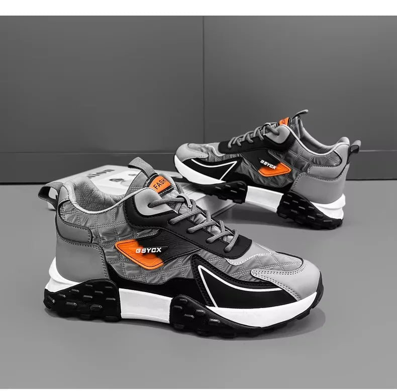 New Thick Soled Casual Sports Shoes Anti slip and Wear-resistant Men's Board Shoes Men's Height Increasing Running Shoes