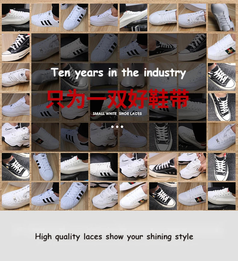Classic Shoe laces White Black Flat Shoelaces for Sneakers laces Shoe Strings 70/90/100/120/140/160CM High-quality Shoelace