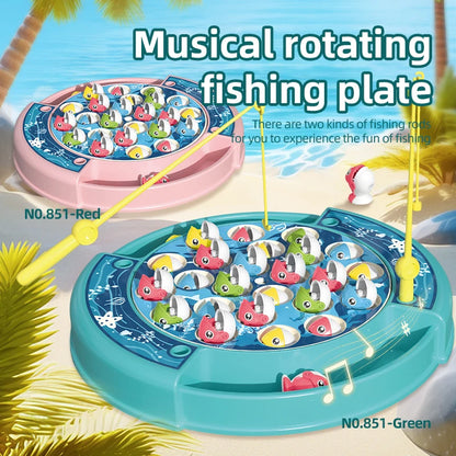 OEM Unisex Plastic Musical Rotary Fishing Hook Toy Classic Educational Children's Game Table Interactive Parent-Child Spin