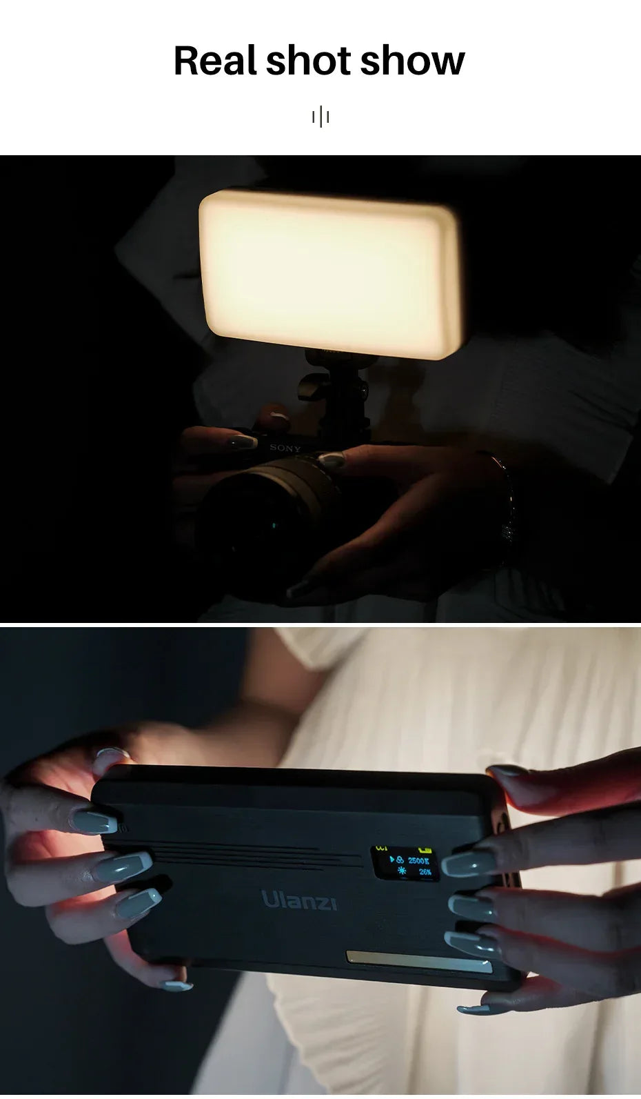 Ulanzi VL200 Led Video Light With Soft Diffuser 360°Ball Head 5000mAh 2500-9000k Fill Panel Lamp Camera Light for Youtube