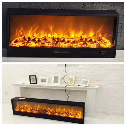 4K Smart RGB Electric Fireplace With Shelves Parts Replacement Motherboard Modern Electric Fireplaces