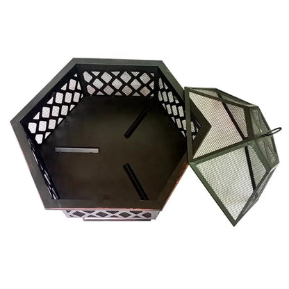 Stainless Steel Fire Pit Grill Wood PorTable Fire Pit Smokeless Table Top Fire Pit Smoke-free Large Camping Beer Fire Pit Garden