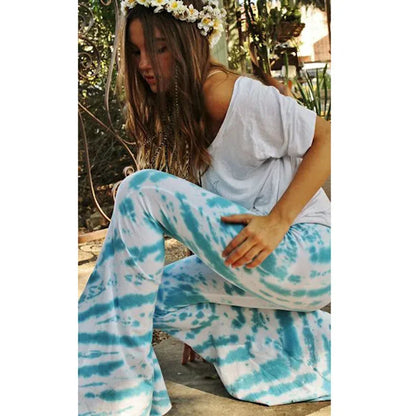 2023 Brown Leopard Y2K Joggers Women High Waist Flare Pants Double Layer Mesh Girl Aesthetic Tie Dye Trousers Female Sweatpants