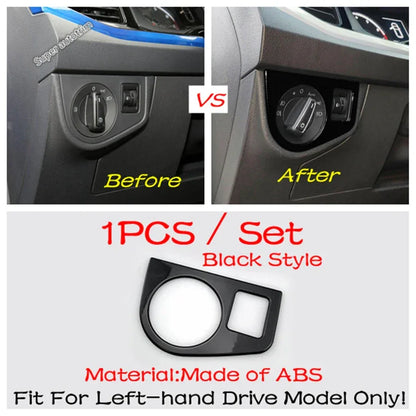 Center Control Gear Shift Panel Inner Door Armrest Handle Cover Trim Black Fit For VW Volkswagen Polo 2019 - 2023 Accessories