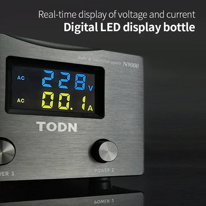 TODN Audio Noise AC Power Filter Power Conditioner Power Purifier Surge Protection with EU Outlets Power Strip