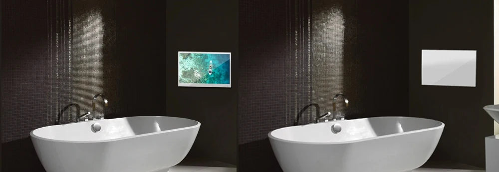 Souria 27 inches Magic Mirror Waterproof LED TV for Bathroom DTV Tuner WiFi Android TV Hotel Advertising SPA Salon US DVB-T T2 C