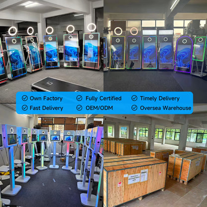 Passport Photo Booth Machine Selfie With 15.6 Inch Touch Screen DSLR Photo Booth Shell Compatible Camera Photobooth Box