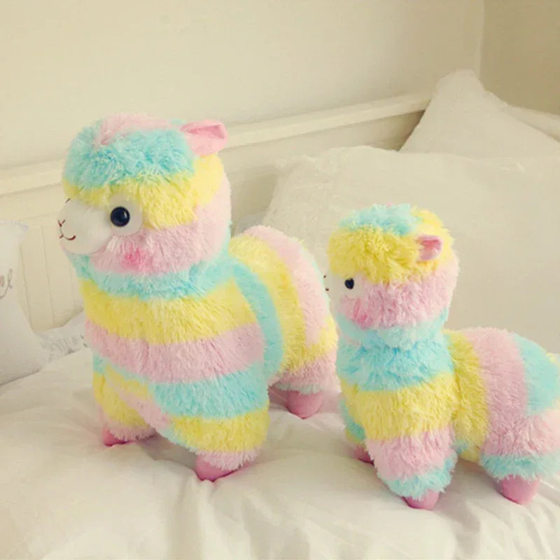 YOMDID 25/35cm/50cm Rainbow Alpaca Plush Cushion Kawaii Stuffed Cushion Cartoon Alpaca Plush Doll Christmas Children Kids Gift