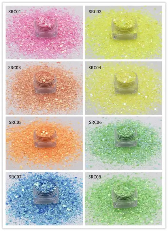 Prime Quality Wholesale PET Glitter Shapes Holographic or Iridescent Chunky Mixes Hexagon Glitter