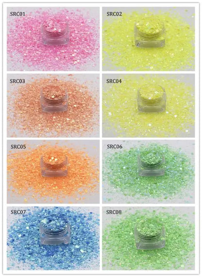 Prime Quality Wholesale PET Glitter Shapes Holographic or Iridescent Chunky Mixes Hexagon Glitter