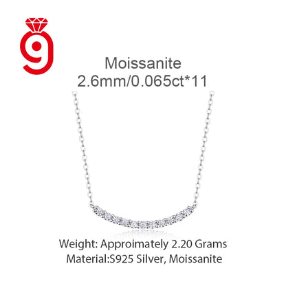 Custom Moissanite Pendant Necklace VVS1 Diamond Simple Charm Bar Necklace Women Gift 925 Sterling Silver Jewelry Necklace