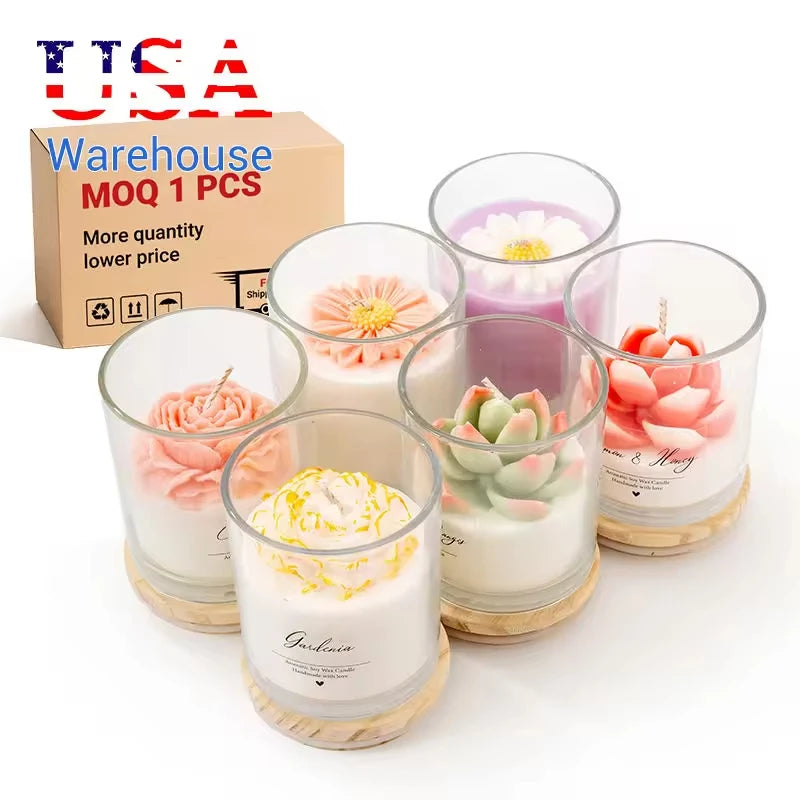 AIKUN 8 * 9cm Natural Eco Friendly Private Label Jar Custom Label Soy Wax Aromatherapy Candle for Holiday Gift Projects