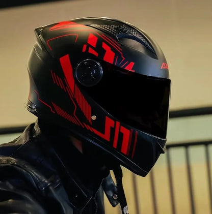 2025 NEW LA  New National Standard 3C Certified Electric Motorcycle Helmet Winter Warm Motorcycle Four Seasons Riding Helmet