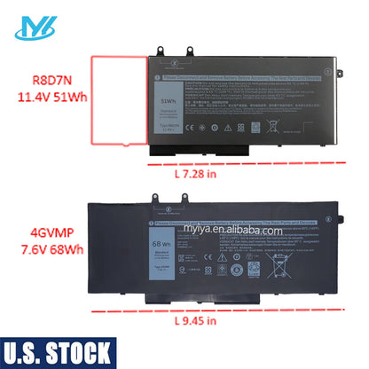 USA Stock Myiyae Brand New 4gvmp Laptop Battery for Dell Latitude 5400 5410 5500 5510 Precision 3540 3550 Notebook Battery