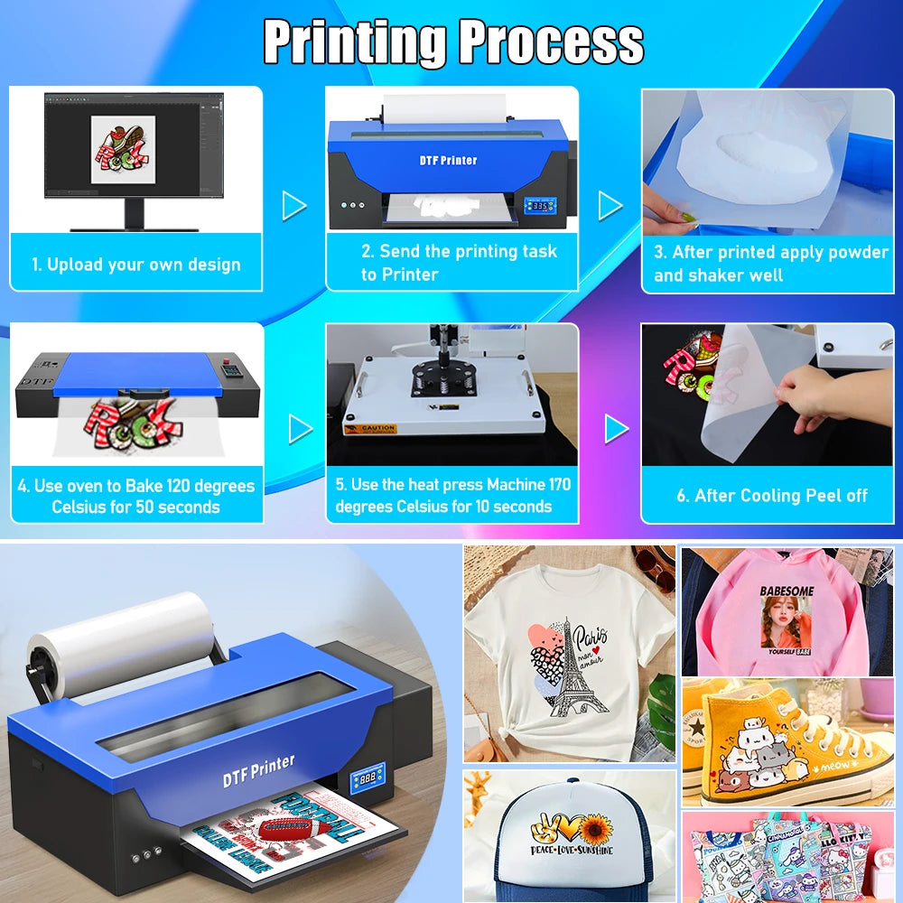 Dtf Roll A3 & Oven  t Shirt Digital Printing Machine Dtf 1390 Film Sticker Impresora Transfer Textil Dtf Printer CE Certified
