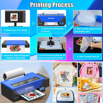 Dtf Roll A3 & Oven  t Shirt Digital Printing Machine Dtf 1390 Film Sticker Impresora Transfer Textil Dtf Printer CE Certified