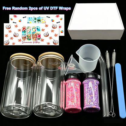 US Warehouses High Flash Spring Chunky Glitter 24 Color Bottle Set for Diy Makeup Manicure Handcrafted Cups Gift-making and More
