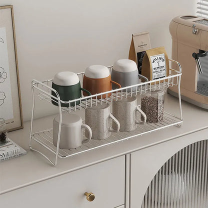 Multifunctional Countertop Stand Stainless Steel Home Storage Rack Mug Cosmetic Spice Organizer for Bathroom Kitchen Livingroom