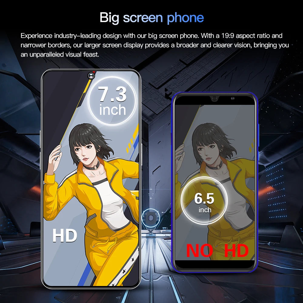 New Product 7.3 Inch 16GB+1TB 6800 MAh 5G Smartphone t Echno Phone Original Povo 5 Pro Mobile Phone Android 13.0 Telephone