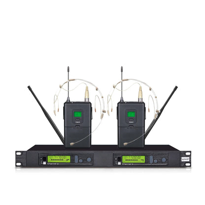 Professional Dual Channel True Diversity Handheld UHF Wireless Microphone Dynamic Metal Microphone for Performance