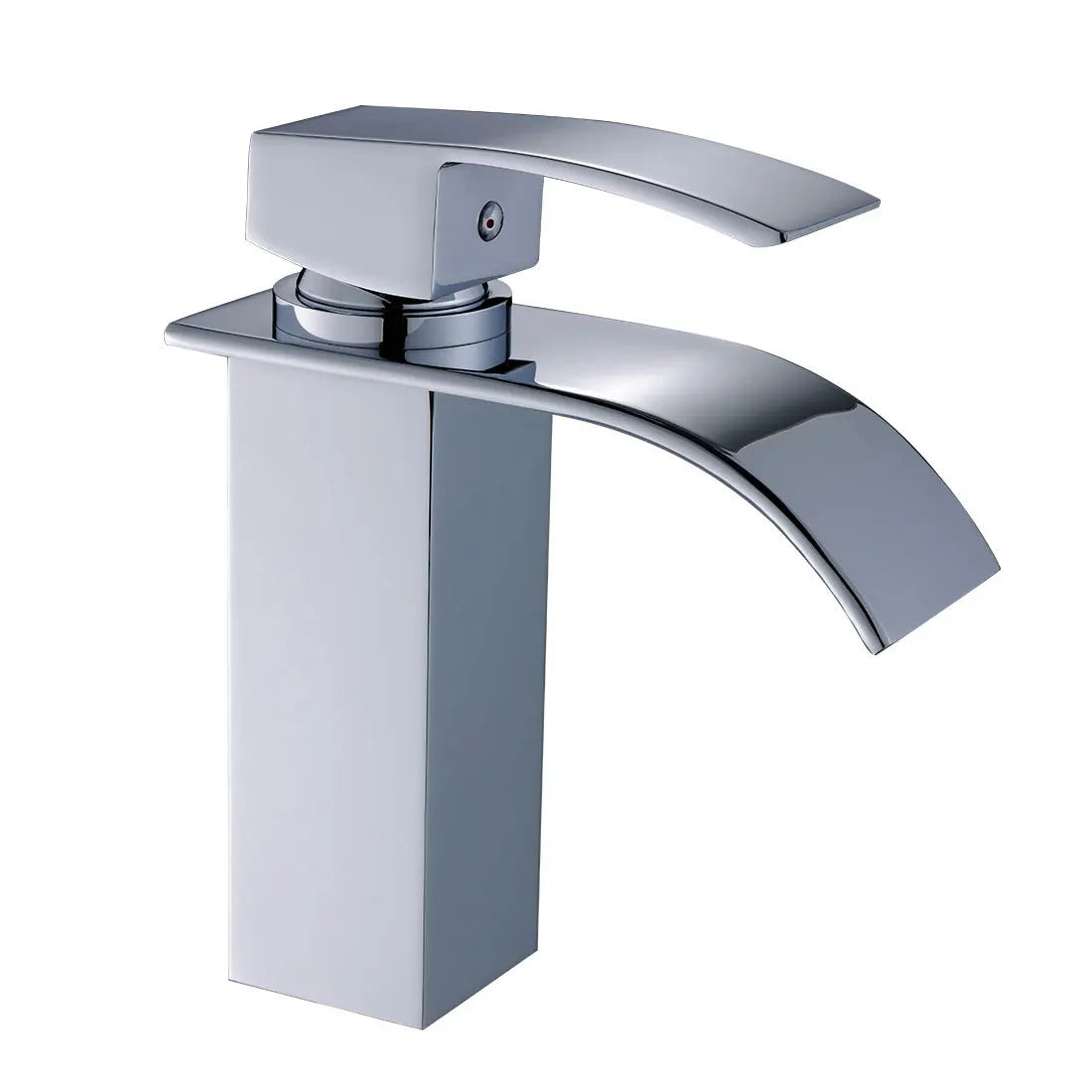 Modern Bathroom Single Handle Basin Mixer Brushed Aluminum Sink Waterfall Single Hole New Contemporary Ceramic Bath Room
