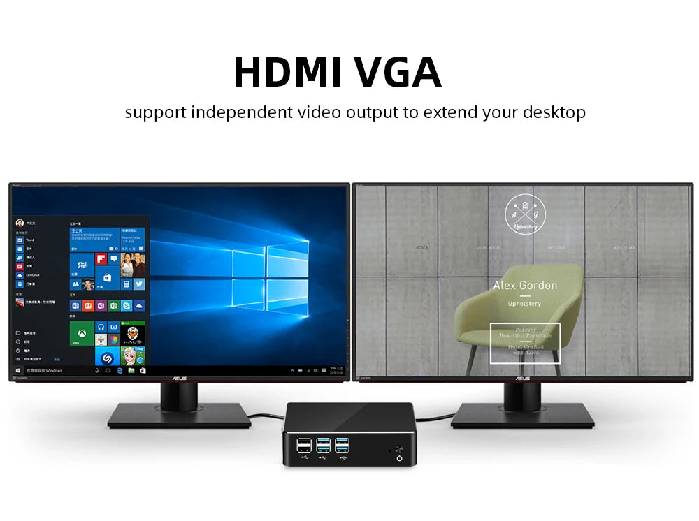 Compact Mini PC Intel Core I7 5500U I5 5200U I3 5005U Windows 10 Linux 300Mbps WiFi Gigabit Ethernet HTPC Thin Client
