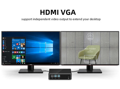 Compact Mini PC Intel Core I7 5500U I5 5200U I3 5005U Windows 10 Linux 300Mbps WiFi Gigabit Ethernet HTPC Thin Client