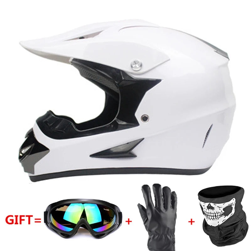 Professional Racing Casco Moto Off Road Helmet ATV Dirt Bike Downhill MTB DH Capacete Motocross Helmet With Mask Gloves Glasses