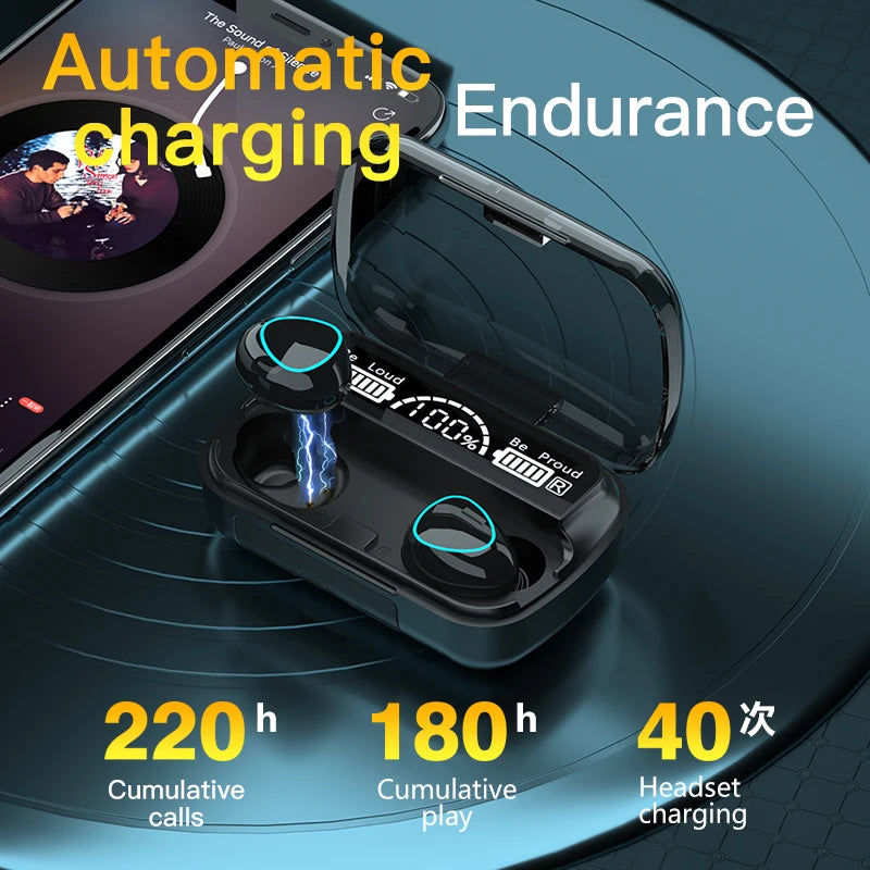 Hot Selling M10 Earphone Wireless Headset HiFi Sound Comfortable Wearing Earbuds Sports Gaming BT Headphone with Power Bank