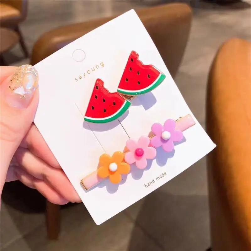 Cute Baby Cartoon Hairpin Handmade Children Hair Accessories Korean Princess Headdress Girls Side Hair Clips for Kids