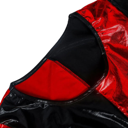 Halloween Patent Leather Clown Costume Cosplay Circus Ball Costume