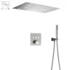 Ceiling Shower System 20x14 Inch Large LED Shower Head Rain Waterfall Bath Gold Faucets Set With Thermostatic Mixer Valve
