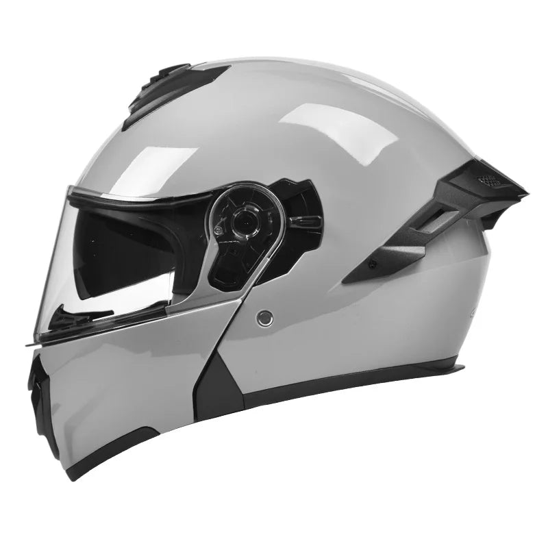 New Unisex Motorcycle Flip up Helmet ABS Safety Modular All Seasons 1 Year Warranty AD Dual Visor Unisex Cascos Para Moto Helmet