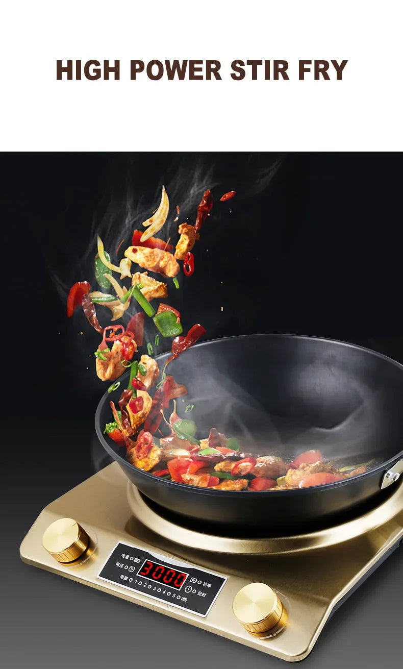 3000W Household Induction Cooker High-power Induction Cooking Stove Hot Pot Concave Cooking Machine