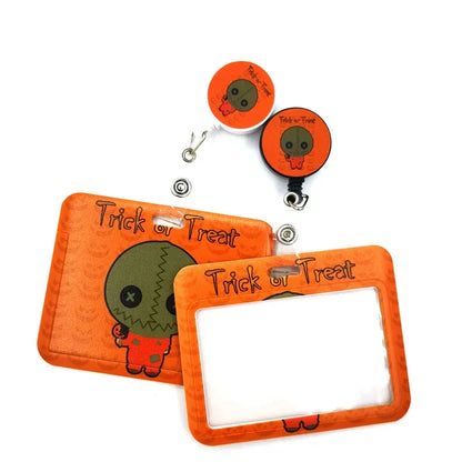Halloween Trick R Treat Art Cartoon Anime Fashion Lanyards Bus ID Name Work Card Holder Accessories Decorations Kids Gifts