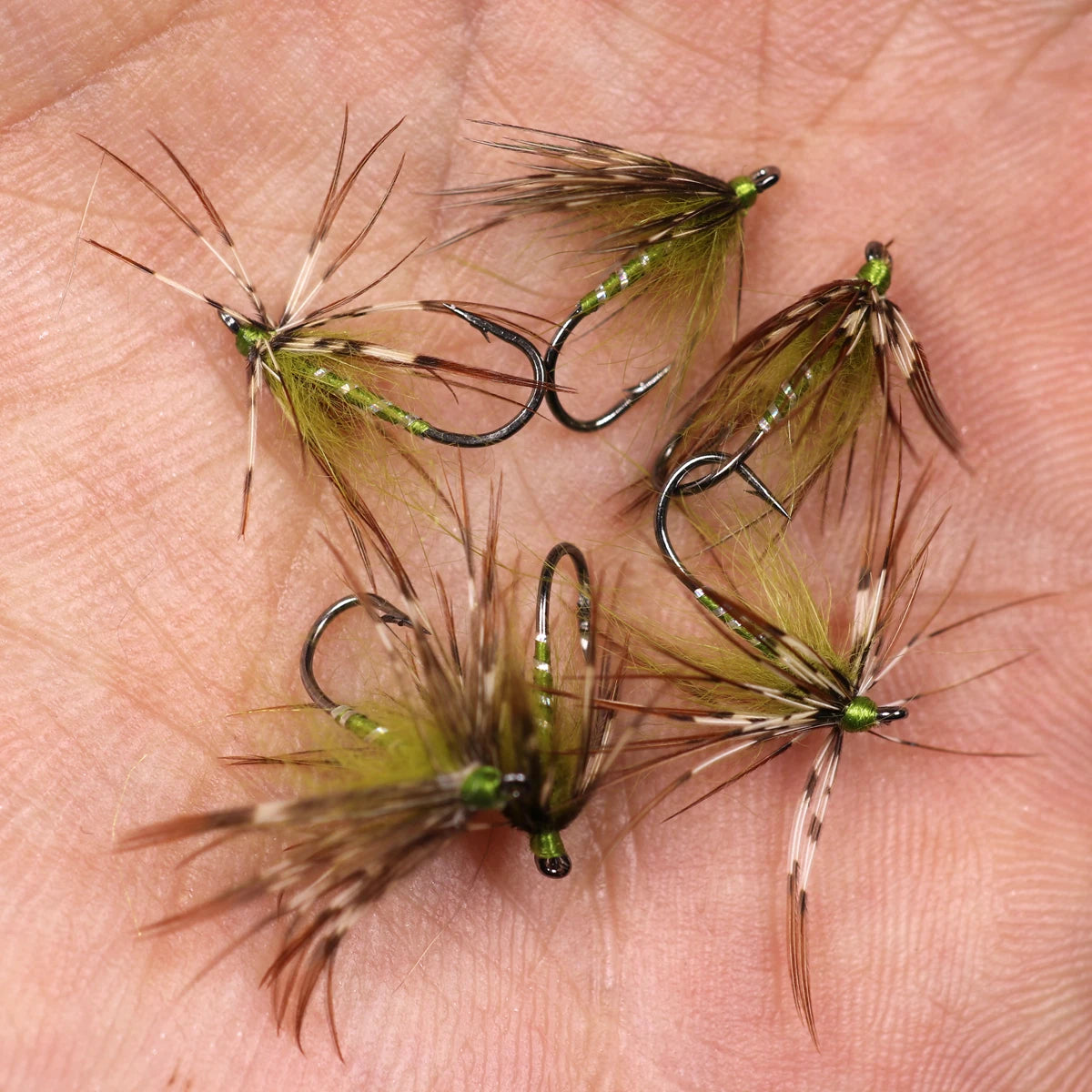 Vampfly 8PCS Size #12 Tenkara Nymph Wet Fly Trout Fishing Fly Soft Hackle Spider Trout Flies Bait Lures Black Orange Yellow