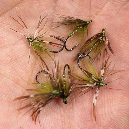 Vampfly 8PCS Size #12 Tenkara Nymph Wet Fly Trout Fishing Fly Soft Hackle Spider Trout Flies Bait Lures Black Orange Yellow