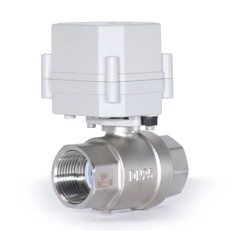 2-Way 1'' DN25 SS304 Electric Proportional Modulating Ball Valve 9-24VDC 4-20mA 0-5V 0-10V Analog Signal
