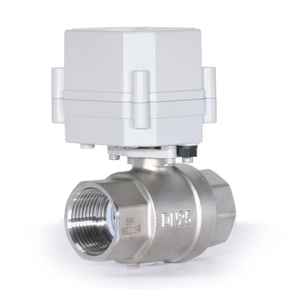 2-Way 1'' DN25 SS304 Electric Proportional Modulating Ball Valve 9-24VDC 4-20mA 0-5V 0-10V Analog Signal