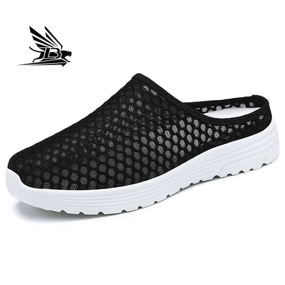 Women's Large Size Summer Casual Flat Platform Slides Breathable Mesh Soft Sole Comfortable Slip-On Comfortable Style