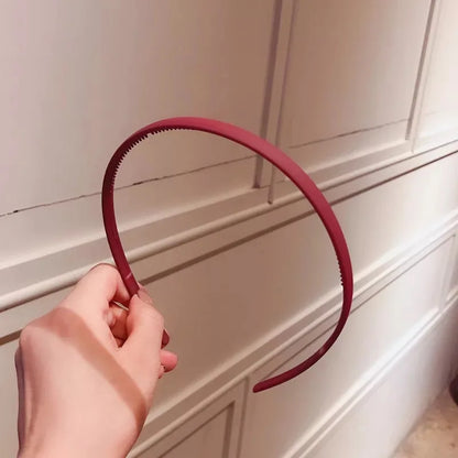 New Thin Edge Frosted Hair Hoop Non-slip with Teeth  Candy Color Girls Wash A Face Makeup Hair Band Korean Hair Accessories