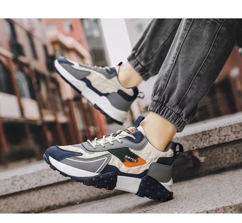 New Thick Soled Casual Sports Shoes Anti slip and Wear-resistant Men's Board Shoes Men's Height Increasing Running Shoes