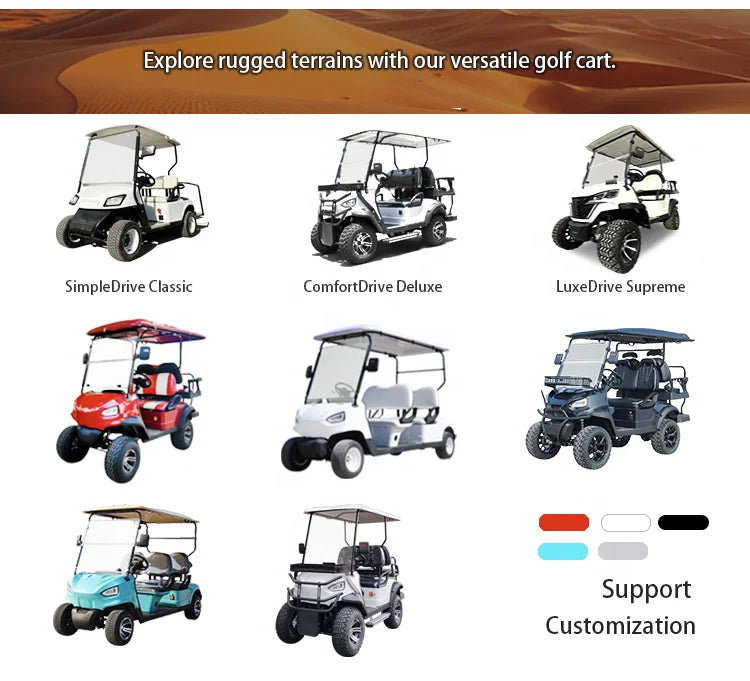 New Electric Golf Cart 2+2 Four-Seater Golf Cart Beach Buggy Tires