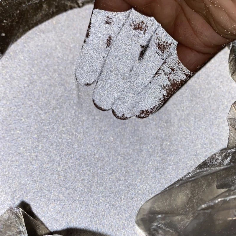 High-Light  Gray Reflective Micro Glass Beads Powder 200-350UM High Glossy Screen Printing Industry 20kg Barrel QY Brand
