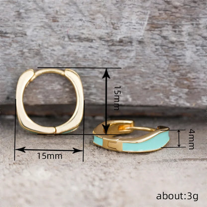Golden Geometric Hoop Earrings Zinc Alloy Plated Unisex Fashion Jewelry Trendy Statement Ear Rings For Women Men