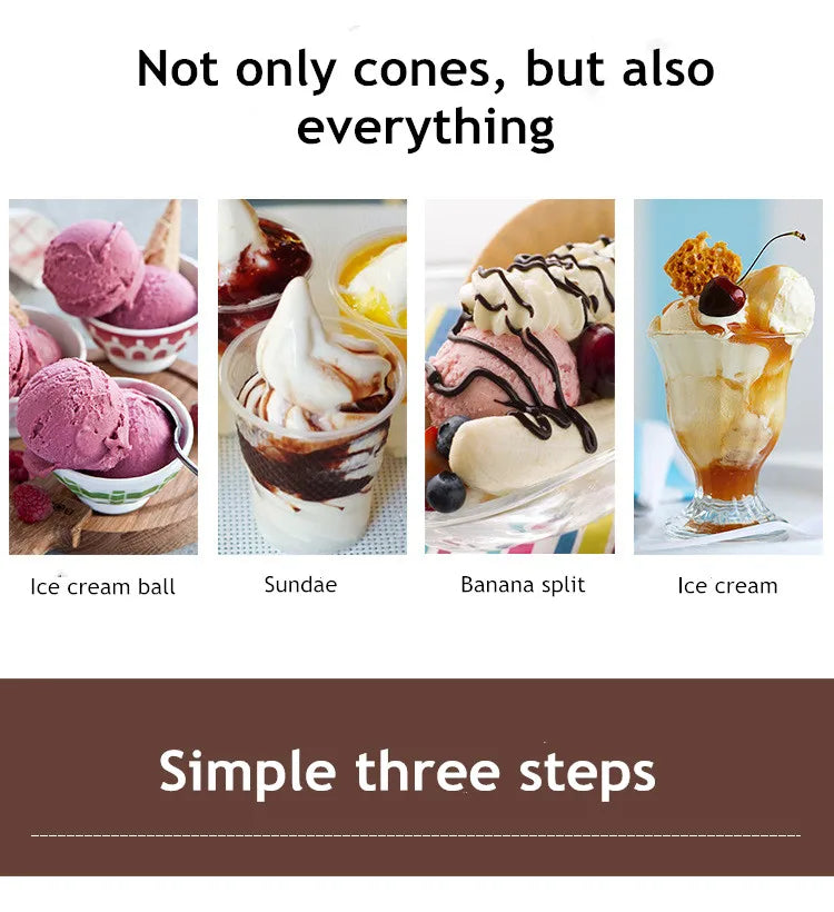 Automatic Bench Top Simple Operation Large Capacity Mini Soft Ice Cream Machine for Home DIY Ice Cream Machine Manual