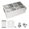 Luxury 33"x21"x10" 304 Stainless Steel Double Bowl Farmhouse Kitchen 10\" Deep Basin Waterfall Supplier Standing Single Bowl