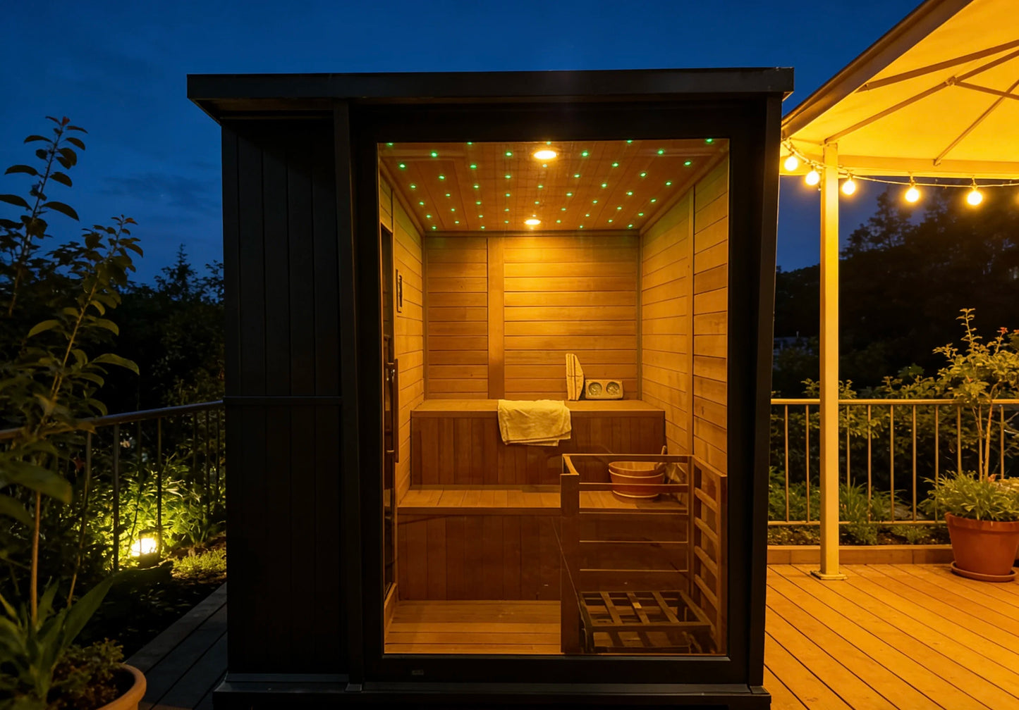 4 Person Luxury Outdoor Sauna Room Hemlock Exterior Red Cedar Interior with Electric Heater for Backyard Home Use